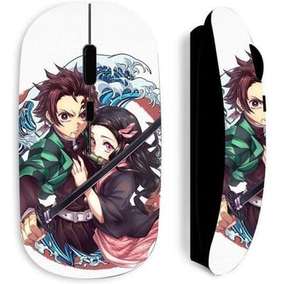 Souris sans fil - MANIACASE - Demon Slayer - Tanjiro Nezuko - Noir - Optique - 70g
