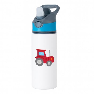 Hacebo® - Trekker waterfles met rietje blauw - Tractor - Boeren - Boerderij - voertuig - water fles - 650ML