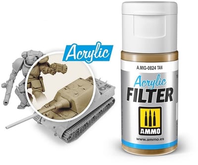 AMMO by Mig Jimenez Modelbouwdecoratie - MIG 0824 Acrylic Filter Tan - 15ml Effecten potje