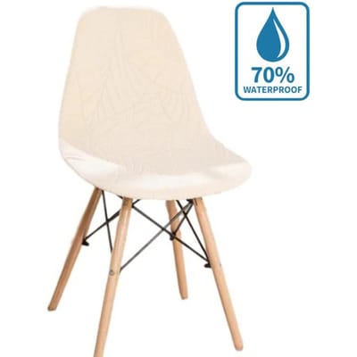 Housse de Chaise Coque Imperméable New Leaf Couleur Unie Jacquard Sans Accoudoirs Housse de Chaise Hétérosexuelle Anti-Poussière 1 Piece Chair Cover white