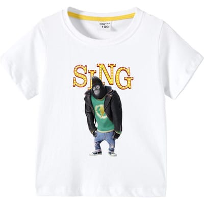 Vêtements pour enfants T-shirt à manches courtes Nouveau Motif Film Chanson d'Été Décontracté Mignon 150
