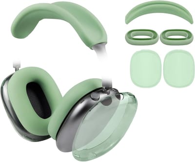 Beschermset voor AirPods Max 2/1 - Hoofdbandhoes, TPU Beschermcase en Siliconen Oorkussens, Zweetbestendig en Wasbaar, Krasbestendig Accessoire