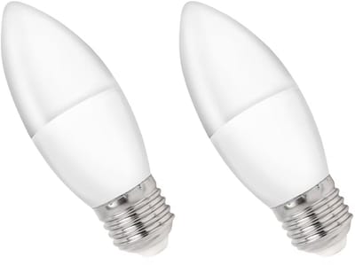 Spectrum LED Kaarslamp E27 8W - 230V - 710 Lumen - 6000K Koud wit - Helder daglicht - Energiezuinig - 2 stuks