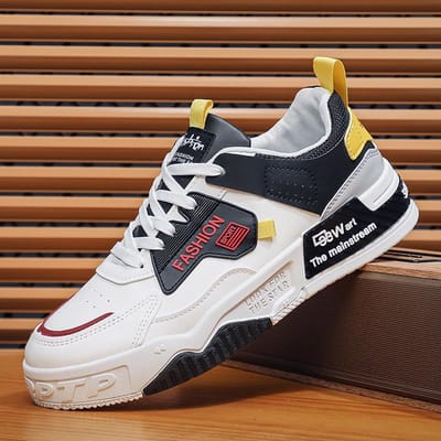 Mode Heren Casual Schoenen Comfortabele Sportsneakers Leer Heren Laarzen Platform Schoenen Slijtvaste Sneakers Heren Gevulkaniseerde Schoenen 39 black