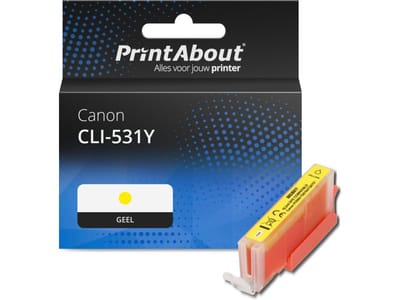 PrintAbout huismerk Inktcartridge CLI-531Y Geel Geschikt voor Canon