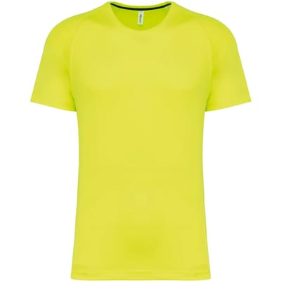 PROACT® Gerecycled herensport-T-shirt met ronde hals PA4012 - Fluorescent Yellow - 3XL