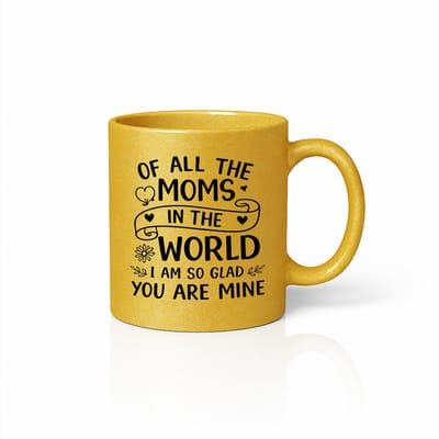 Luxe Gouden Editie Mok voor Moeder - Premium Glanzende Afwerking - "Of All The Moms" Quote - Cadeau voor Speciale Gelegenheden