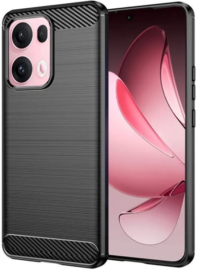 Hoesje geschikt voor Oppo Reno13 Pro - Techsuit Carbon Silicone Back Cover - Zwart