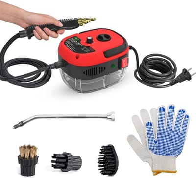 Draagbare Stoomreiniger - Hogedrukreiniger Handheld - Grondig Reinigen - 2500W Hoge Druk - 500 ml Tank - Rood