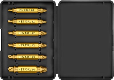 Schroef Uittrekker Set - Beschadigde Schroeven - Reparaties Uitvoeren - Veilig Gripsysteem - Diverse Maten - Titanium
