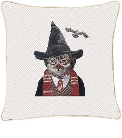 Kussenhoes - Luxe gobelinstof - Magical Cat - Magische Kat - 45x45 cm