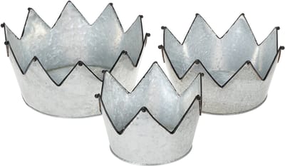 Decoratieve schaal, metalen schaal met kroon Ø26,5/22,5/19 cm, set van