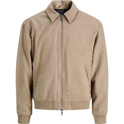 Jack & Jones - Heren Jas zomer Cover Bomber - Beige - Maat S