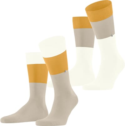 Burlington Magic Mismatch gedessineerd katoen Sokken heren beige - maat 40-46