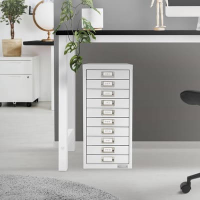 Archiefkast met 10 laden 28x38x60 cm wit metaal ML design