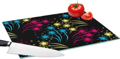Glazen Snijplank - 39x28 - Vuurwerk - Patroon - Oud en Nieuw - Snijplanken Glas
