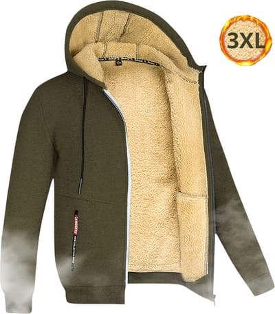Livano Winterjas - Heren - Bont - Ritssluiting - Warm - Herfst/Winter - Legergroen XXXL