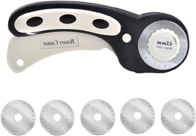 Rotary cutter voor het snijden van papier, stof en leer, inclusief vijf vervangende messen