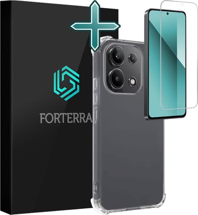 Hoesje Met Screenprotector - Geschikt voor Xiaomi Redmi Note 13 4G - Sterk & Shockproof - Back Cover - Siliconen Case - Telefoon Hoes - Shock Proof - Transparant