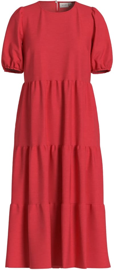 VILA - VIPRISILLA 2/4 O-NECK MIDI DRESS/VOL/R - Dames - Mini jurken