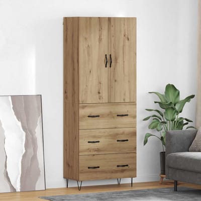 vidaXL - Highboard - 2 - st - Artisan - Eiken - 69,5 - x - 34 - x - 180 - cm - Bewerkt - hout