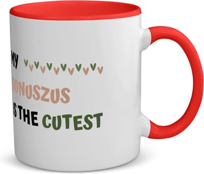 Akyol - my bonuszus is the cutest koffiemok - theemok - rood - Zus - schattige bonuszus - verjaardagscadeau - verjaardag - cadeau - cadeautje voor zus - zus artikelen - kado - geschenk - gift - 350 ML inhoud