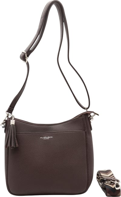 Flora & Co - crossbodytas - fashion riem - bruin