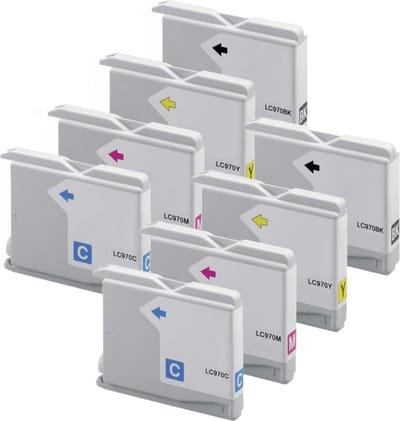 Huismerk geschikt voor Brother LC-970 XL Inktpatronen (8X) - DCP-135C - DCP-150C - DCP-153C - DCP-157C - MFC-235C - MFC-260C