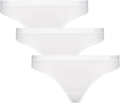 Undiemeister Strings Dames - 3-Pack - Platte Naden - Tencel - Ondergoed - Chalk White (Wit) - Maat S