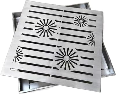 Afvoerrooster Vierkant - Drainage Zeef - Buitenwater Afvoeren - Roestvrij Staal - 10x10 tot 30x30 - Zilver