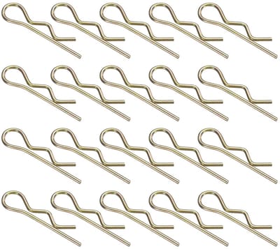 30 stuks splint clips 3 x 70 mm verzinkt verenstaal houder R clip houder draad haarspelden splint assortiment set clips voor tractoren, grasmaaiers, wagen vrachtwagen, goud