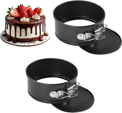 Mini ronde bakvormen 12 cm - 2 stuks, anti-aanbak cakevormen voor verjaardagstaart, kleine springvormen en gebakjes