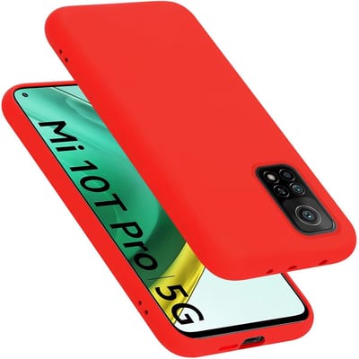 Cadorabo Hoesje geschikt voor Xiaomi Mi 10T / Mi 10T PRO in LIQUID ROOD - Beschermhoes gemaakt van flexibel TPU silicone Case Cover
