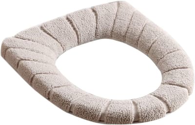 Toiletzittinghoes - WC-bril kussen - Verwarmen Zitting - Wasbaar en Herbruikbaar - 30 x 22 x 3 cm - Beige