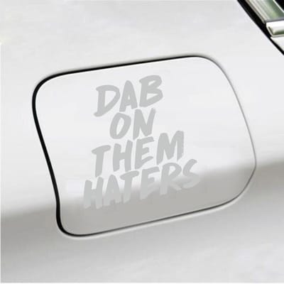 Bumpersticker - Dab On Them Haters - 10,9 X 10,7 - Licht Grijs