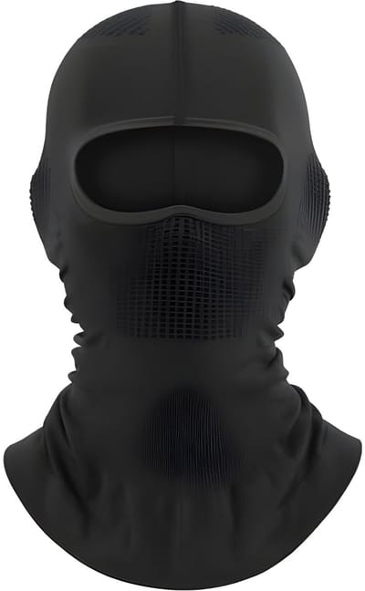 PolkaHome 1 stuk ademende sportfiets-capuchon, outdoor zonnebescherming, multifunctioneel masker, motorrijkap, skimasker, motorhelmvoering, fiets-nekbescherming, volgelaatsmasker (zwart), 34