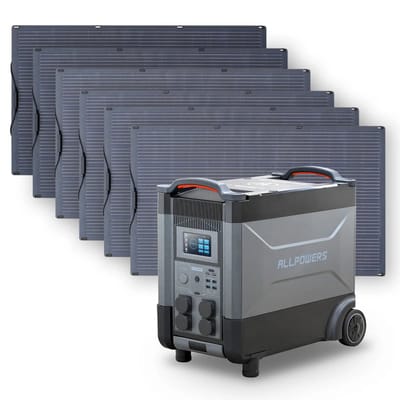 ALLPOWERS Solar Generator Kit 4000W (R4000 + SF200 200W Flexible Solar Panel) - R4000+6PCS SF200 200W Solar Panel