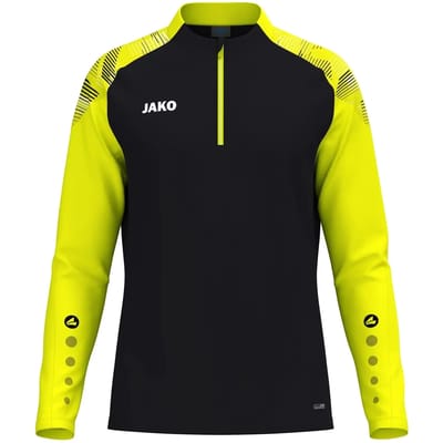 Jako Sonic Ziptop Heren - Zwart / Fluogeel | Maat: L