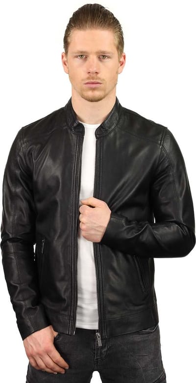 Versano Memphis Leren Heren Jas Heren Jack 3XL - Zwart