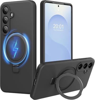 Hoesje Geschikt voor Samsung S26 Plus hoesje zacht siliconen Zwart - Liquid Backcover ring hoesje Geschikt voor Magsafe hoesje