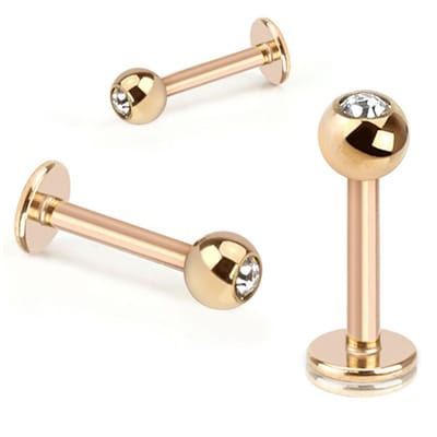 Piercing rond basis extern schroefdraad 1.2x8 - rose goud - LMPiercings