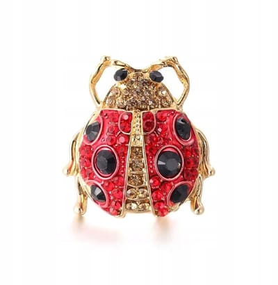 PINETS Lieveheersbeestje Broche met Zirkonia in Kristal