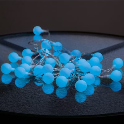 Star Trading LED-lichtketting 'Berry', netvoeding, 50 LED-ballen, blauw, buiten, 7,35 m