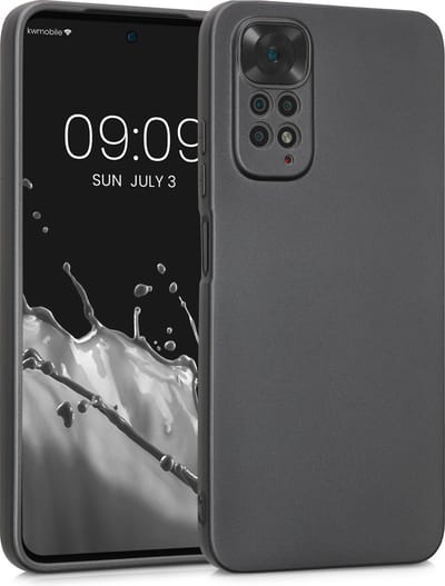 kwmobile metallic telefoonhoesje van TPU - geschikt voor Xiaomi Redmi Note 11 / Note 11S - Flexible case voor smartphone - In metallic grijs