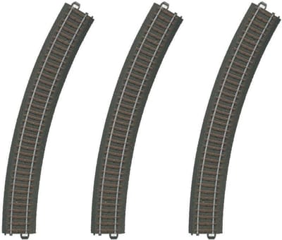 Gebogen Modelspoorelementen R3 30 Graden Set van 3