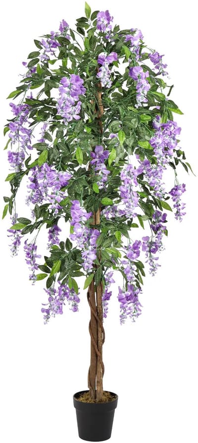 Kunst Bloemboom Wisteria | Paars | 180cm - Kunst bloemboom - Blauwe Regen Kunstplant