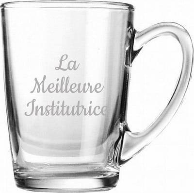 Theeglas gegraveerd - 32cl - La Meilleure Institutrice