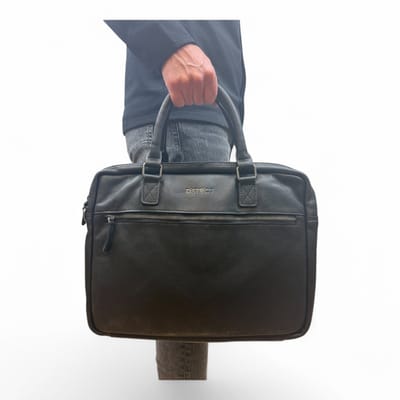 DSTRCT Preston Park Dames & Heren laptoptas - 15.6 inch - Werktas A4 - Leer - Zwart