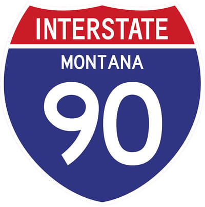Signs USA - wandbord - dibond - Interstate 90 - Montana - 39 x 39 cm