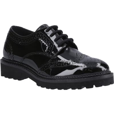 Hush Puppies Gabi Lace Up Meisjes Zwart Leren Brogues